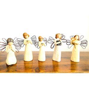 Vintage Lot of 5 Demdaco Willow Tree Figurines- Angels By Susan Lordi 1999